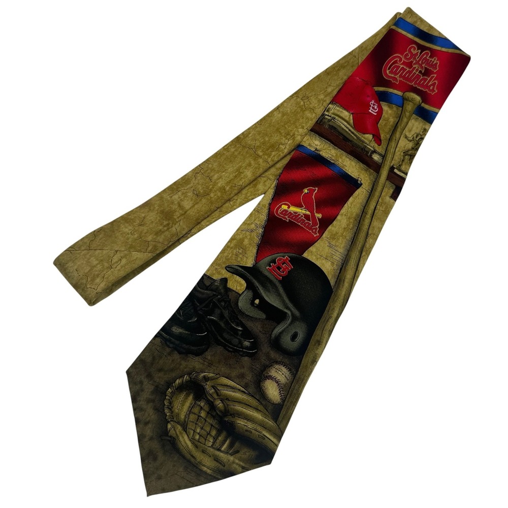 St. Louis Cardinals MLB Baseball Gold Eagles Wings Silk Mens‎ Necktie